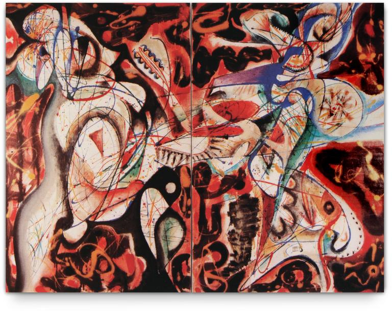 Catalogue raisonné, Jean-Jacques Lebel, Sans titre (Diptyque unitaire) - 1958