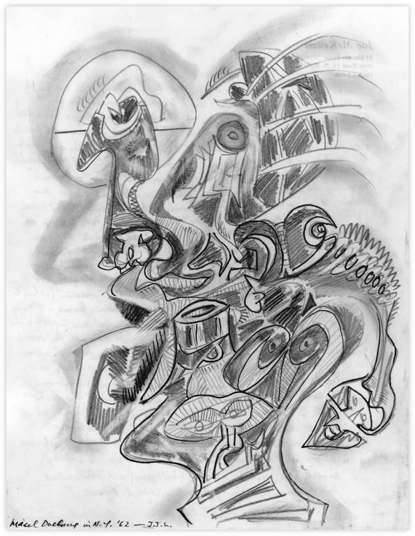 Catalogue raisonné, Jean-Jacques Lebel - Portrait de Marcel Duchamp à New York - 1962