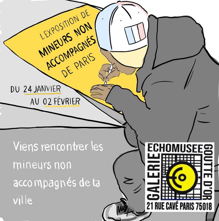 affiche exposition des mineurs non accompagnés de Paris 