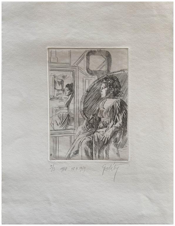 Catalogue raisonné, Claude Grobéty, Assis profile fauteuil miroir - 1979