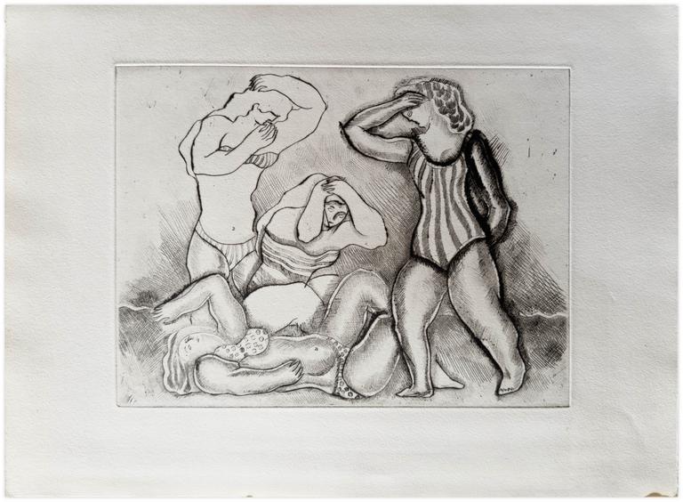 Catalogue raisonné, Claude Grobéty, Petits baigneurs sur la plage - 1967