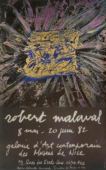 Affiche exposition Robert Malaval, Galerie Contemporaine des Musées de Nice, 1982