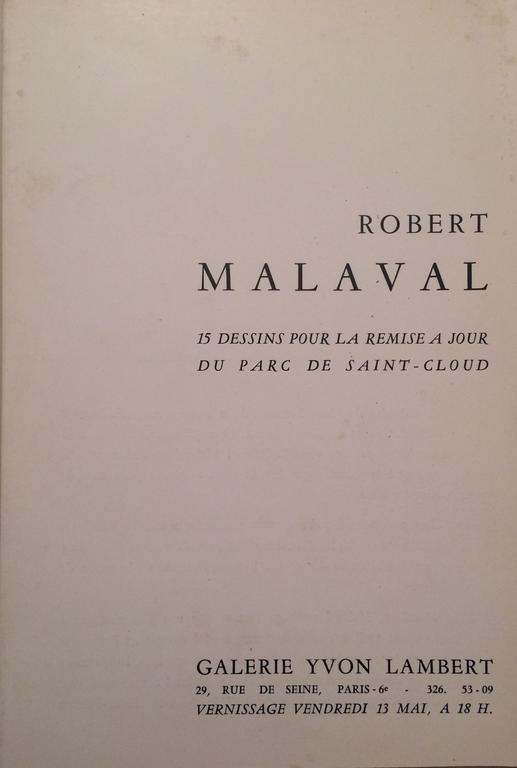 Malaval, 15 Dessins pour la remise à jour du Parc de Saint-Cloud