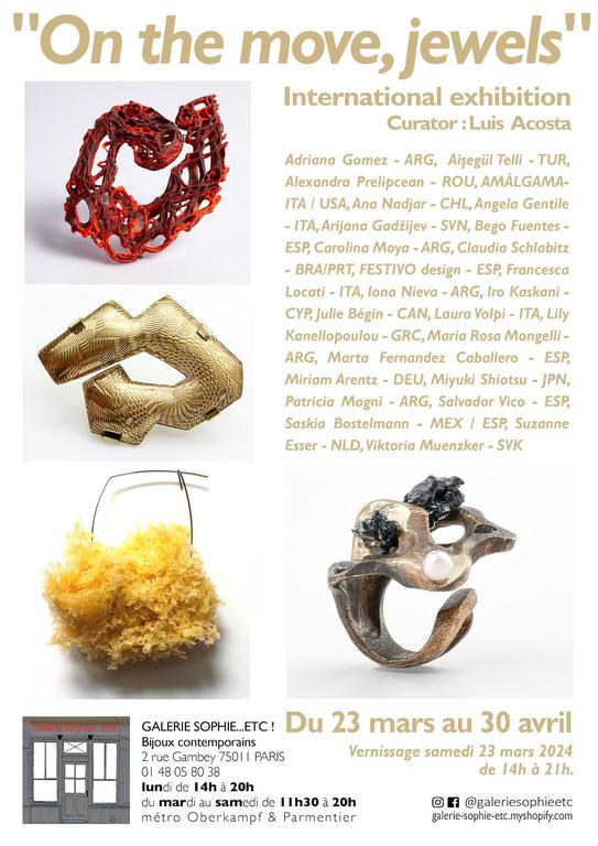 Vernissage et exposition de bijoux contemporains On the move, Jewels 2024 Paris