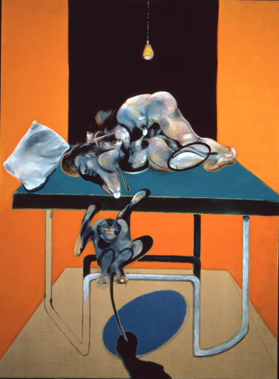 Francis Bacon (Dublin, Irlanda [Ireland], 1909-1992, Madrid, Espanha [Spain]) Two Figures with a Monkey [Duas figuras com um macaco], 1973, Óleo sobre tela [Oil on canvas], 198,5 × 148 cm, Museo Tamayo Arte Contemporáneo, INBAL, Secretaría de Cultura SIGROPAM: 14737 CR 73-09, Cidade do México [Mexico City] © The Estate of Francis Bacon. All rights reserved. AUTVIS, Brasil / DACS/Artimage, London 2024