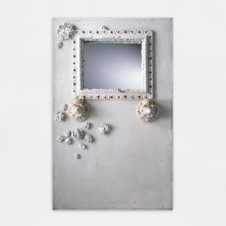 Catalogue raisonné, Robert Malaval, Super-tableau, 1962, miroir, aliment blanc