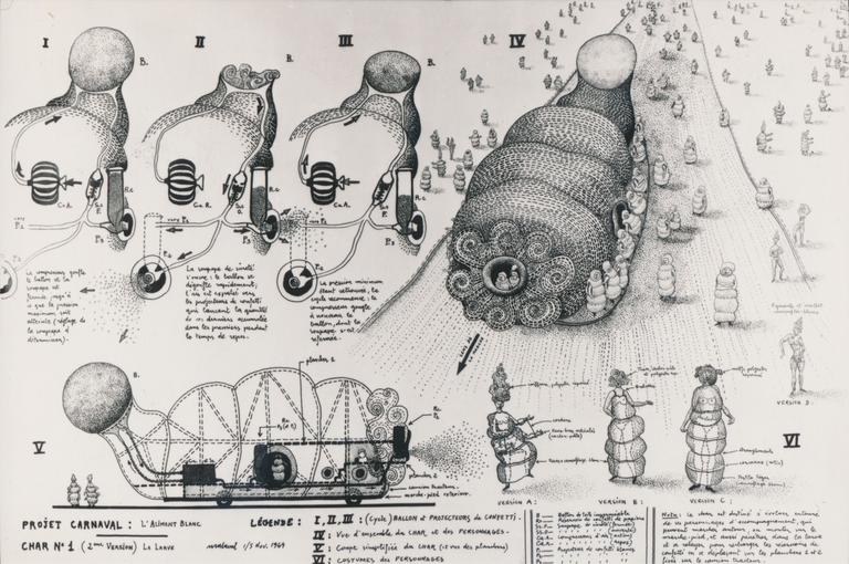 Catalogue raisonné, Dessin de Robert Malaval pour un char de carnaval