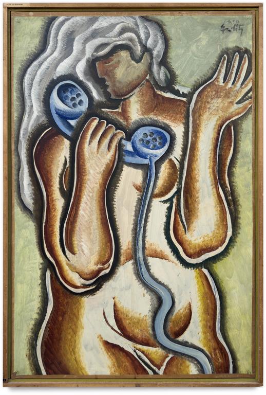 Catalogue raisonné, Claude Grobéty, Nu au téléphone - 1967