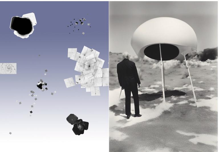 Low Space Oddity/Cartographie/Messier 101 - Playing with John Baldessari and Machines