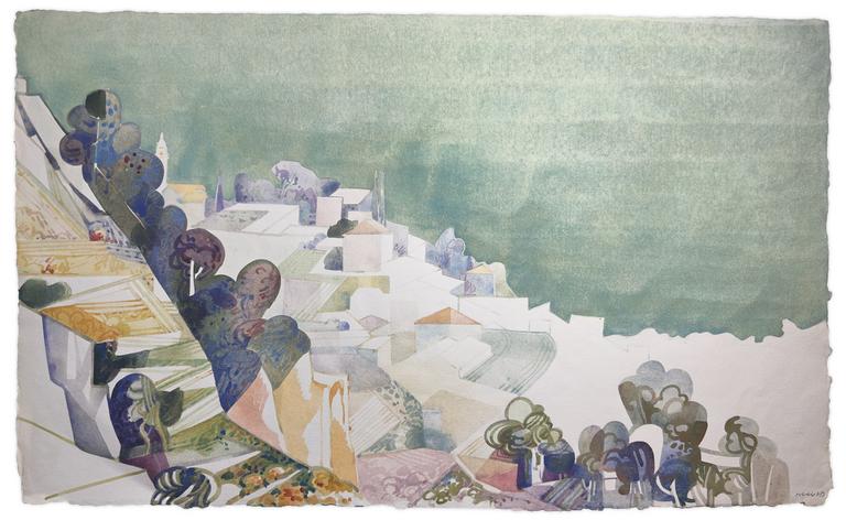 Catalogue raisonné, Adolphe Deville, Village perché, 1989