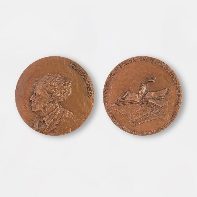 Daria Gamsaragan, médaille Série Effigies d’hier et d’aujourdui : Ilya Ehrenbourg (1891-1967) - 1967