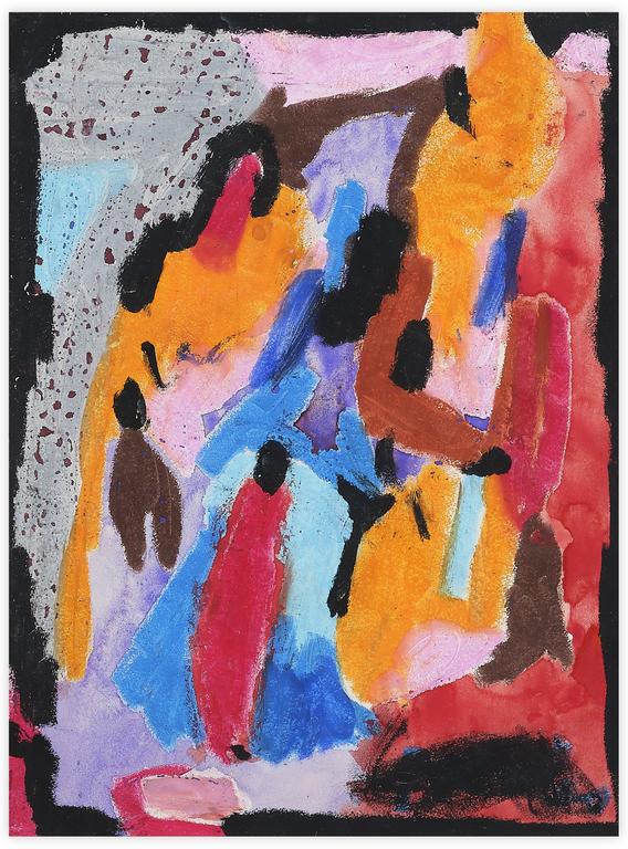 Catalogue raisonné, Norris Embry, Sans titre (Composition abtraite, bédouins), vers 1965-66