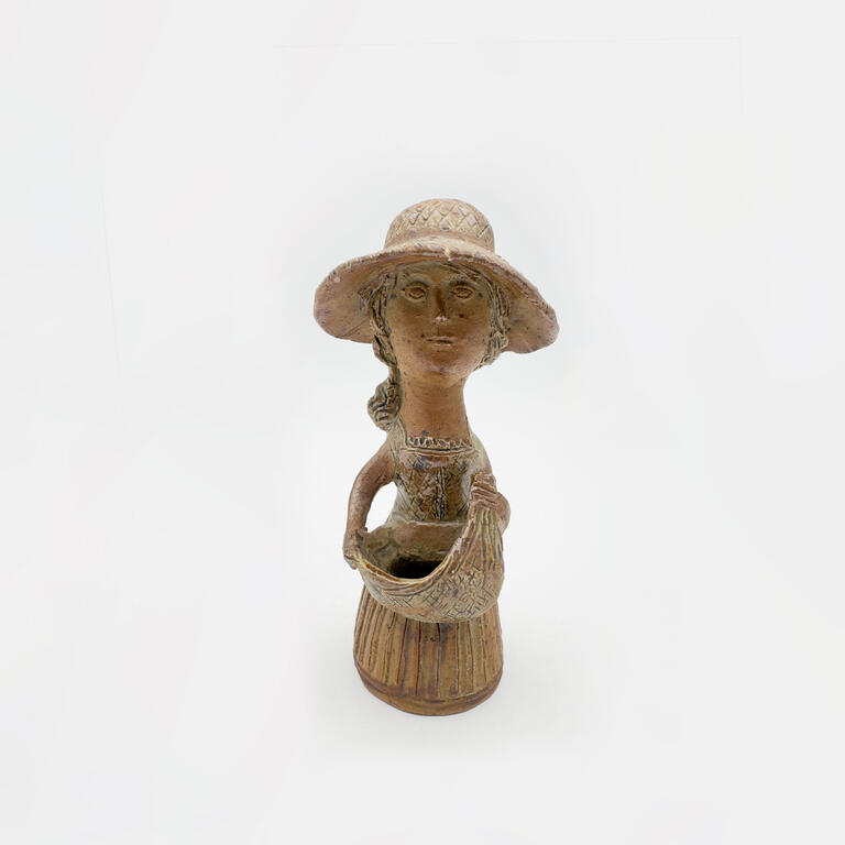 Catalogue raisonné, Jean & Jacqueline Lerat, Femme tenant un tissu redressé. (bouquetière). 1962.