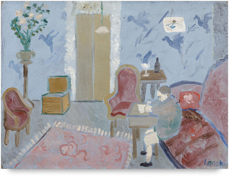 Catalogue raisonné, André Lanskoy, Sans titre (Homme assis dans un intérieur bleu), 