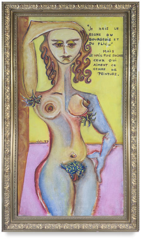 Catalogue raisonné, Jean-Jacques Lebel, Je Hais le règne du bourgeois et du flic... mais je hais encore davantage ceux qui aiment ce genre de peinture - 1957