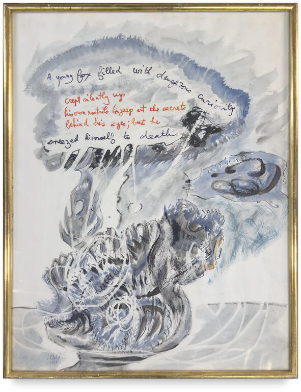 Catalogue raisonné, Jean-Jacques Lebel, A Young Fox filled with dangerous curiosity..., - 1957 