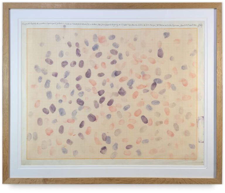 Catalogue raisonné, Jean-Jacques Lebel, Empreintes digitales des participants au happening "120 minutes" - 1966