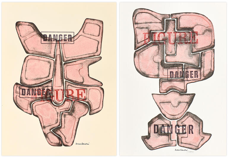 Catalogue raisonné, Henri Maccheroni, Diptyque, Archéologies blanches II - 1976