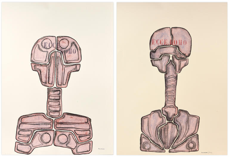 Catalogue raisonné, Henri Maccheroni, Diptyque, Archéologies blanches III - 1976