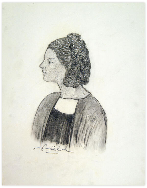 Catalogue raisonné, Edgar Stoëbel, femme de profil — 