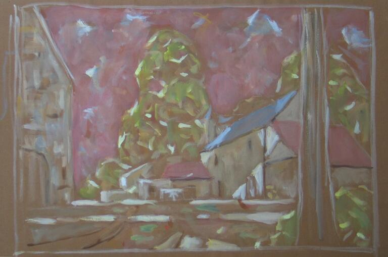 Catalogue raisonné, Hans Seiler, Cour de ferme, 1984