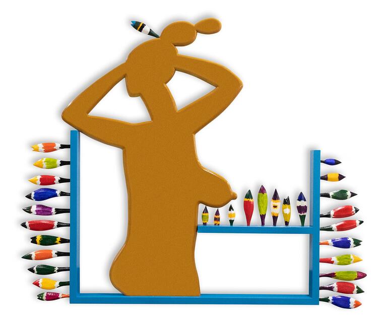 Catalogue raisonné, Claude Gilli, Femme choisissant une plume dans un magasin de plumes — 2006