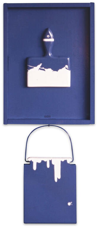 Catalogue raisonné, Claude Gilli, Pot bleu et peinture blanche —1966