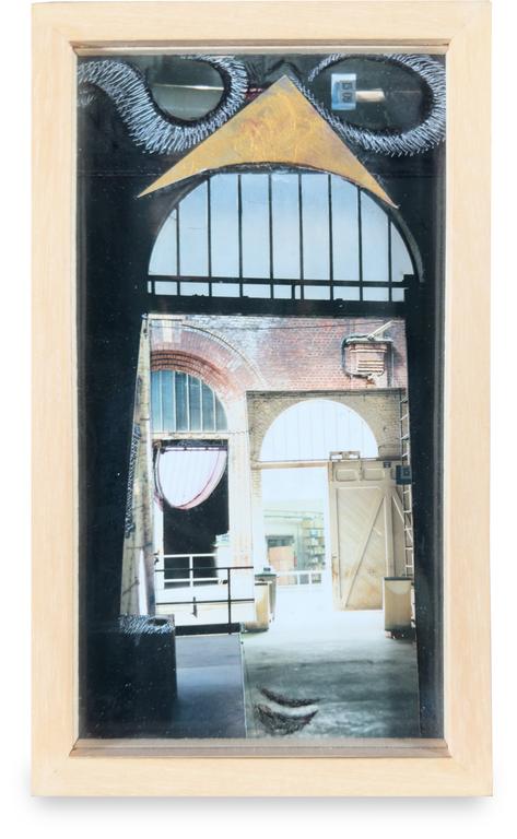 Catalogue raisonné, Jean-Jacques Lebel, Portrait piranésien et arcimboldesque d'un gonze chapeauté (avec plume), 1980