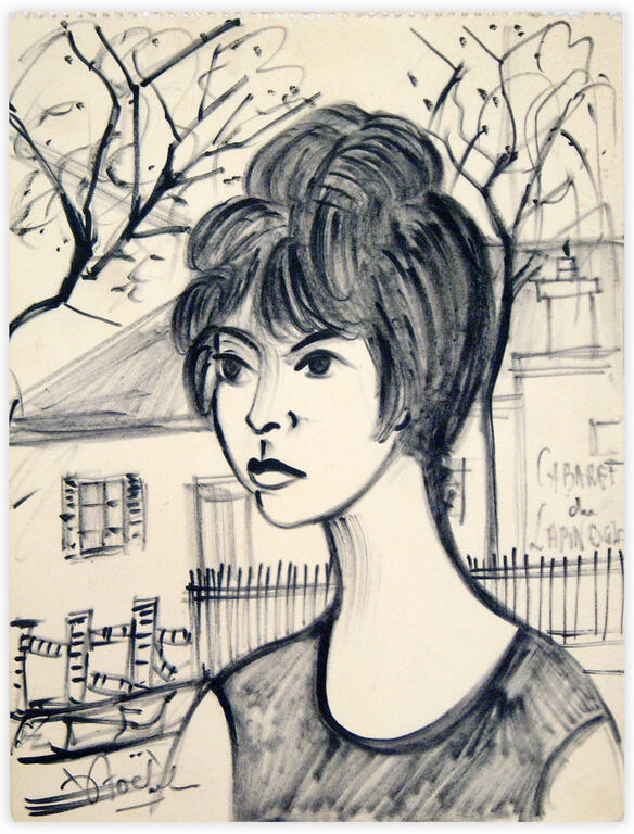 Catalogue raisonné, Edgar Stoëbel, (Montmartre ?) - Cabaret du lapin agile, une danseuse ? — 