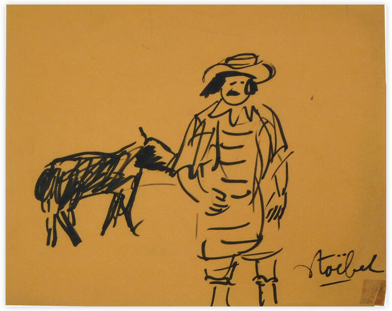 Catalogue raisonné, Edgar Stoëbel, âne et maître — 