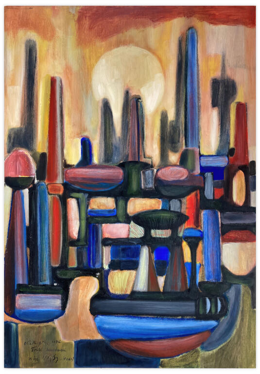 Catalogue raisonné, Henri Maccheroni, Etude pour une toile, Les Mondes inachevés - 1959
