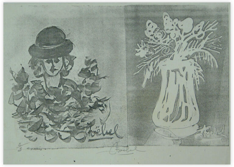 Catalogue raisonné, Edgar Stoëbel, femme aux fleurs 2/3 - ??? '' ??? — 