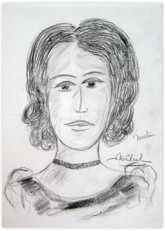 Catalogue raisonné, Edgar Stoëbel, "monterre" (illisible) - portrait de femme — 