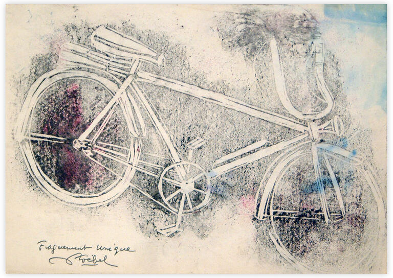 Catalogue raisonné, Edgar Stoëbel, lino - fragment unique - le vélo — 