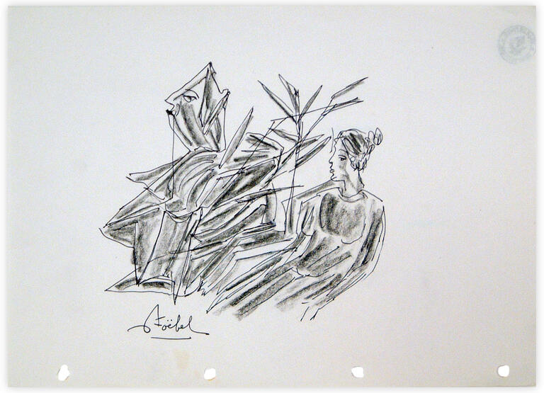 Catalogue raisonné, Edgar Stoëbel, 2 personnages et une plante — 