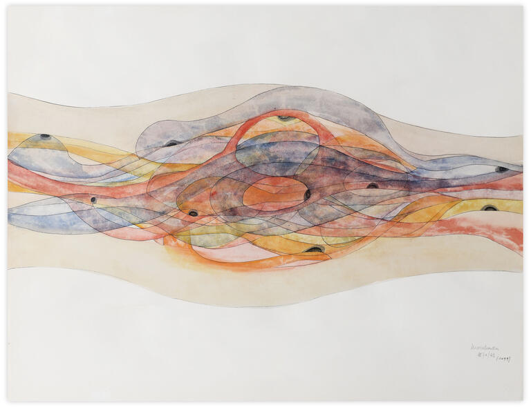 Catalogue raisonné, Henri Maccheroni, Sans titre, Le poisson, le caelacante, Paysage imaginaire - 1961
