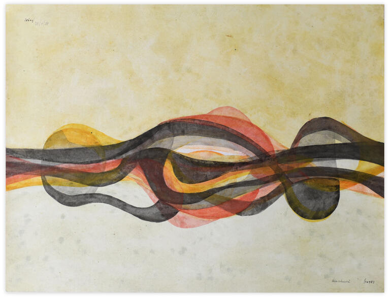 Catalogue raisonné, Henri Maccheroni, Sans titre, Le poisson, le caelacante, Paysage imaginaire - 1961