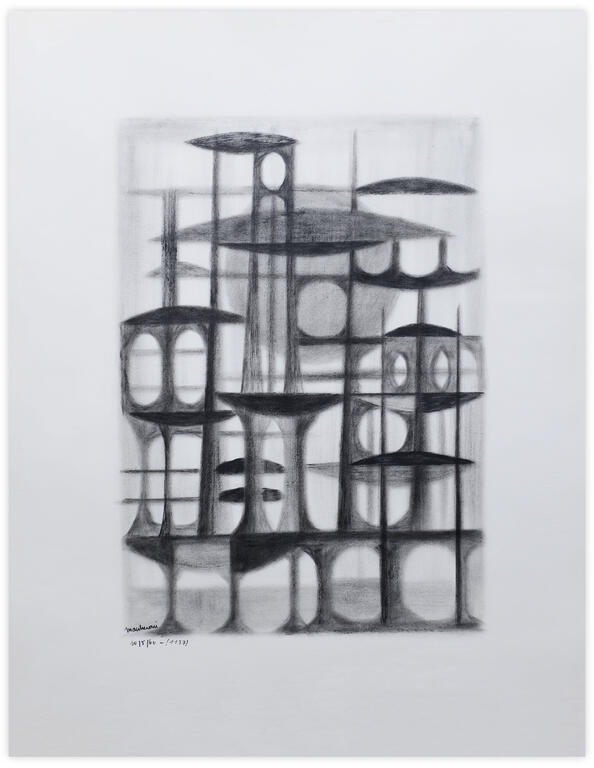 Catalogue raisonné, Henri Maccheroni, Sans titre, Paysage mécanique, Journal de l’œuvre - 1960
