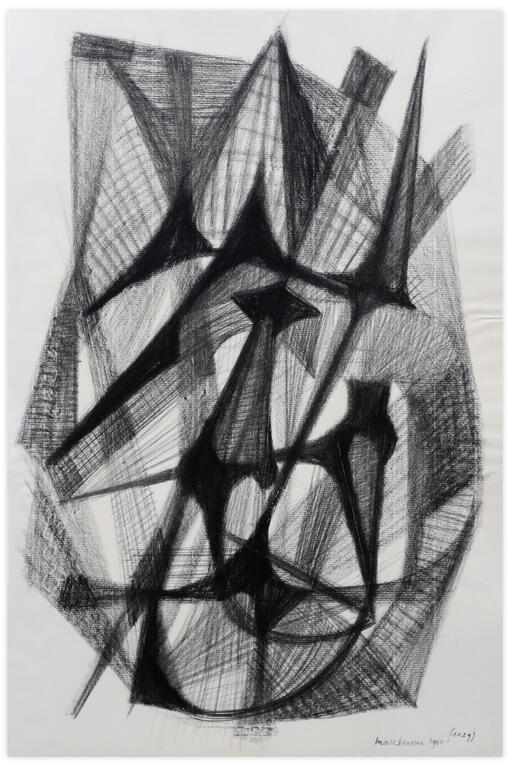 Catalogue raisonné, Henri Maccheroni, Sans titre, Paysage mécanique, Journal de l’œuvre - 1960