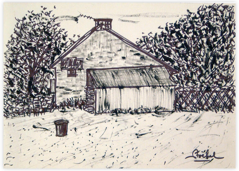 Catalogue raisonné, Edgar Stoëbel, landscape - la réserve à bois — 