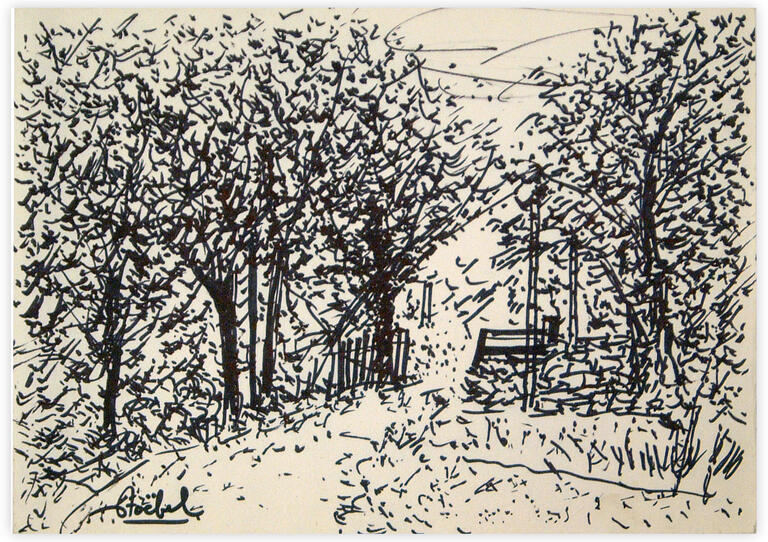 Catalogue raisonné, Edgar Stoëbel, landscape - sentier — 