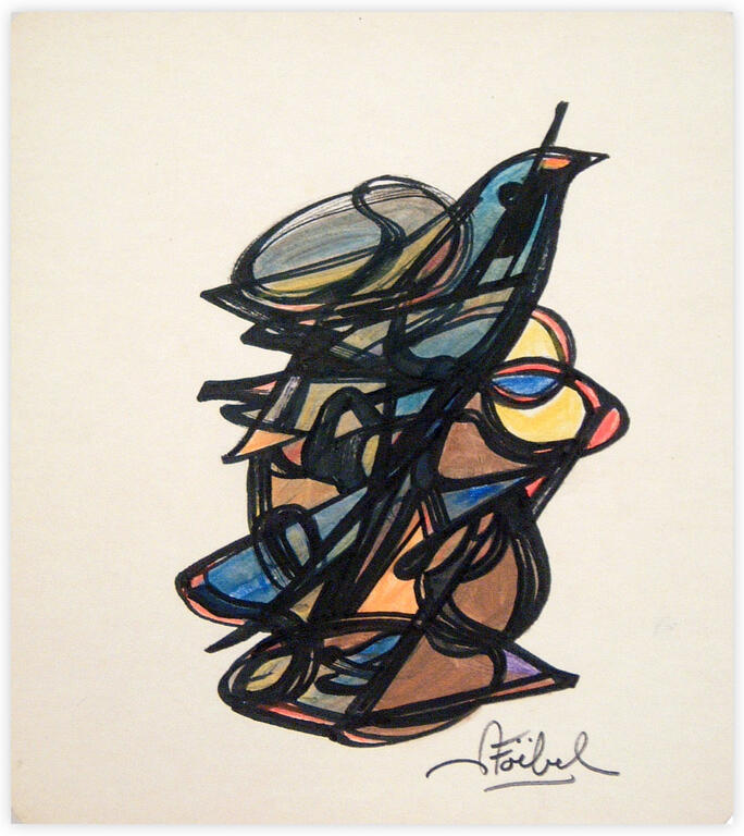 Catalogue raisonné, Edgar Stoëbel, abstract & a bird — 