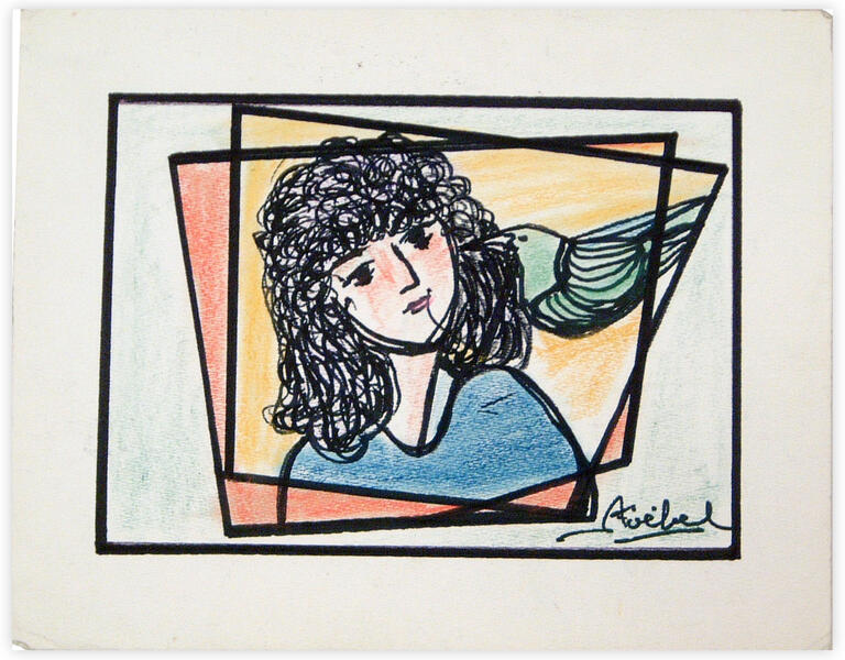 Catalogue raisonné, Edgar Stoëbel, femme et colombe — 