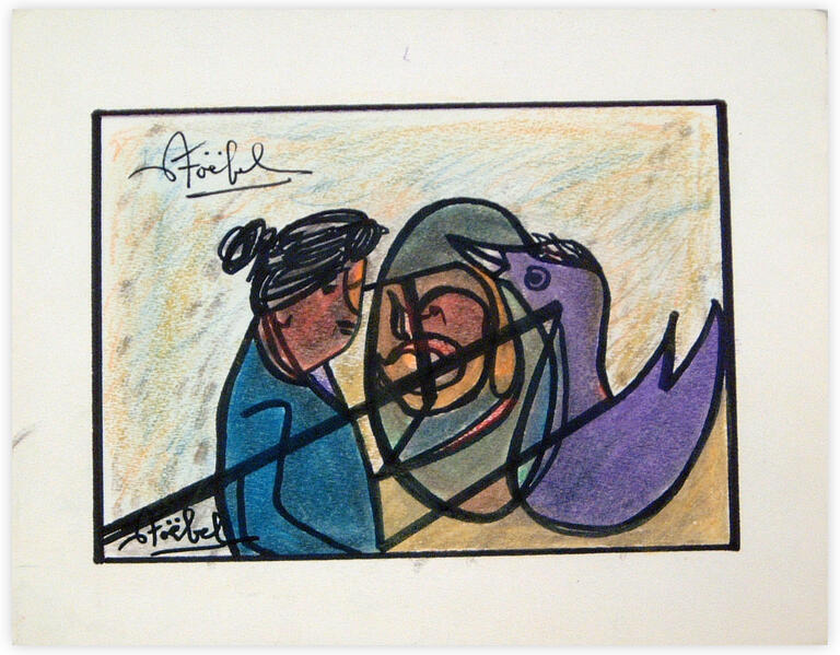 Catalogue raisonné, Edgar Stoëbel, femme et colombe — 