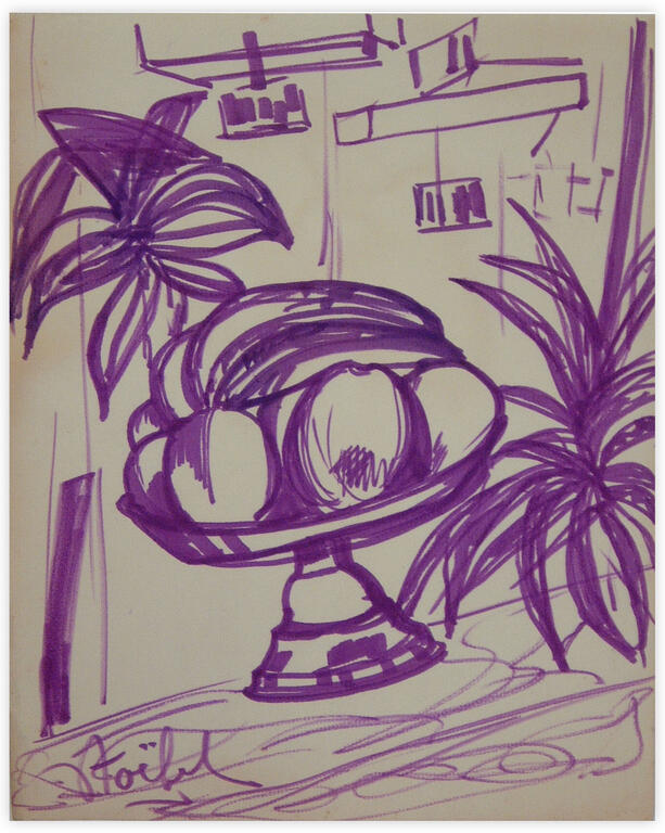 Catalogue raisonné, Edgar Stoëbel, nature morte - coupe de fruits — 