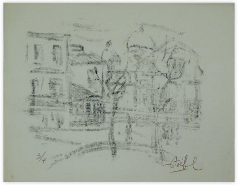 Catalogue raisonné, Edgar Stoëbel, reproduction 3/4 - vue de Montmartre - landscape — 