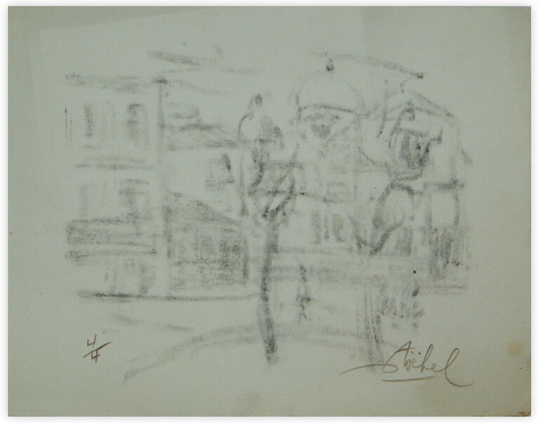Catalogue raisonné, Edgar Stoëbel, reproduction 4/4 - vue de Montmartre - landscape — 