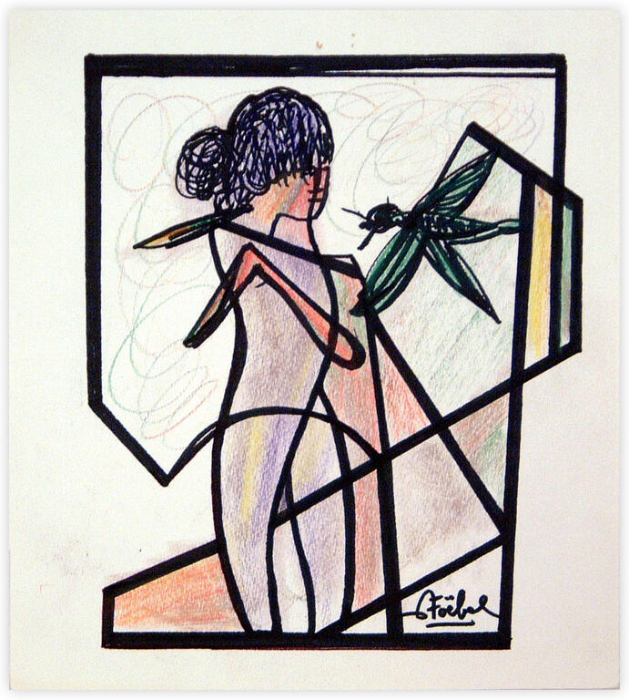 Catalogue raisonné, Edgar Stoëbel, femme et libellule — 