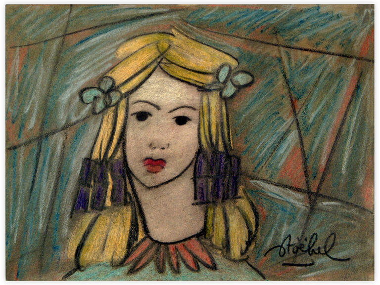 Catalogue raisonné, Edgar Stoëbel, jeune fille aux nattes — 