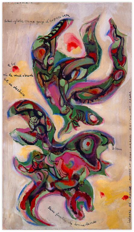 Catalogue raisonné, Jean-Jacques Lebel, Iceberg de poche, portrait of Diana - 1955